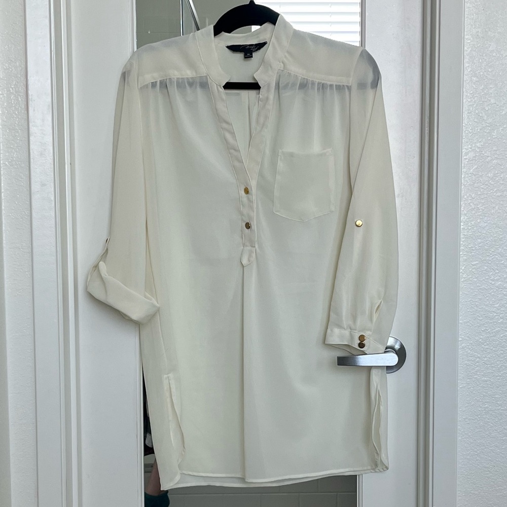 Cream Sheer Top